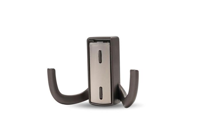 397PG.NN Крючок мебельный двухрожковый, жемчужный серый JET