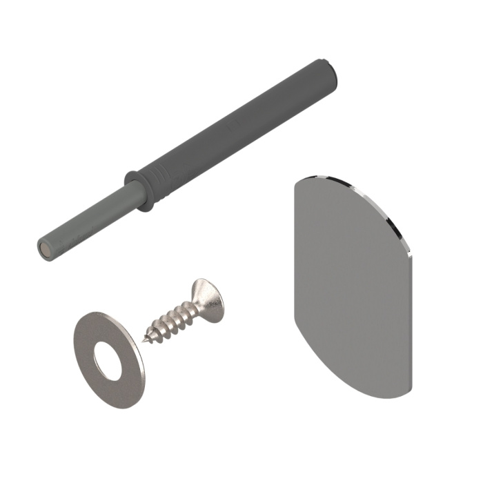 TIP-ON для дверей длинный платиново-серый + магнит в комплекте 956A1004 BLUM 