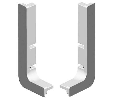 Комплект торцевых заглушек к профилю L(лев+прав) хром, GOLA,