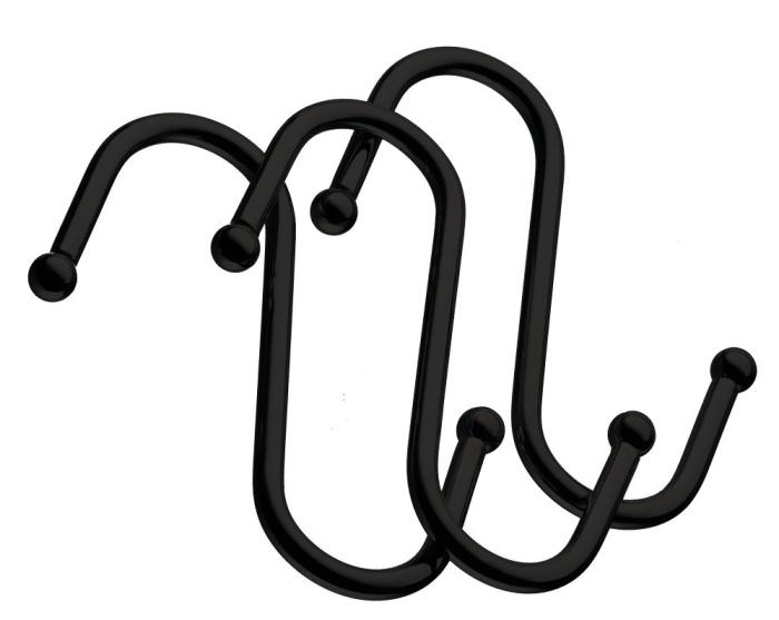 Крючок для рейлинга большой черный матовый 3 шт в уп
