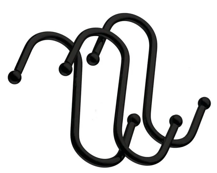 Крючок для рейлинга большой черный матовый 3 шт в уп