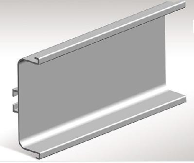 Ручка-профиль горизонтальный С-обр 3м, Матовое серебро GOLA
