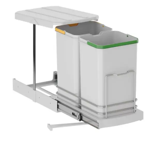 Ведро для мусора 400 мм,12+12л пластик, серый Starax