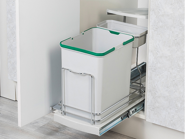 Ведро для мусора 350 мм,16+1л серый (250*440*400)  Starax 