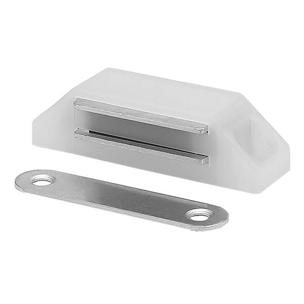 Защелка магнитная большая (белая), пр-во Россия