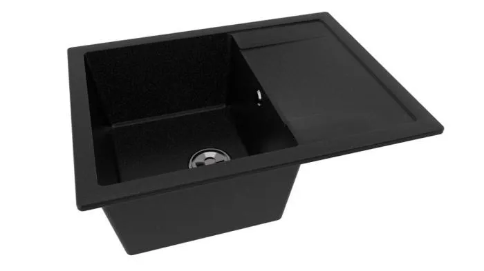 Мойка 650*510 квадратная с крылом АЛЬТАИР Эклипс матовая сифон в комплекте