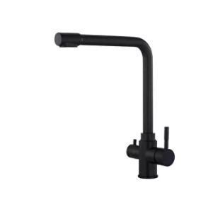 Смеситель AVIVACOM для кухни черный с краном для питьевой воды B3630