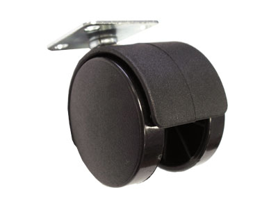 Опора колесная Д=40мм, поворотная, без тормоза, на площадке, черная BOYARD(300)