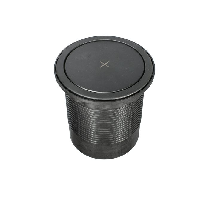 Розетка выдвижная вертикальная (4х EURO) черная 2м кабель