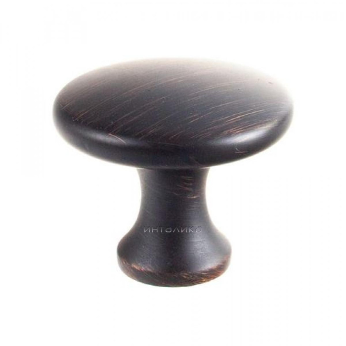 161BC Ручка-кнопка мебельная  25 мм, античная медь JET
