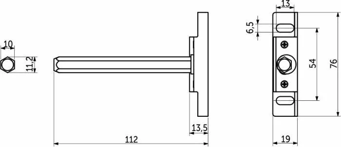 Полкодержатель скрытого монтажа 10*100мм, SMART GTV
