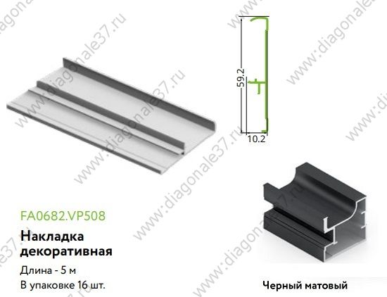 Накладка декоративная 4в1, черный матовый 5м ARISTO