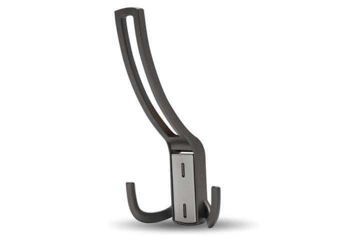 397PG.NN Крючок мебельный трехрожковый, жемчужный серый JET