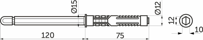 Полкодержатель скрытого монтажа 12*120мм, AKS