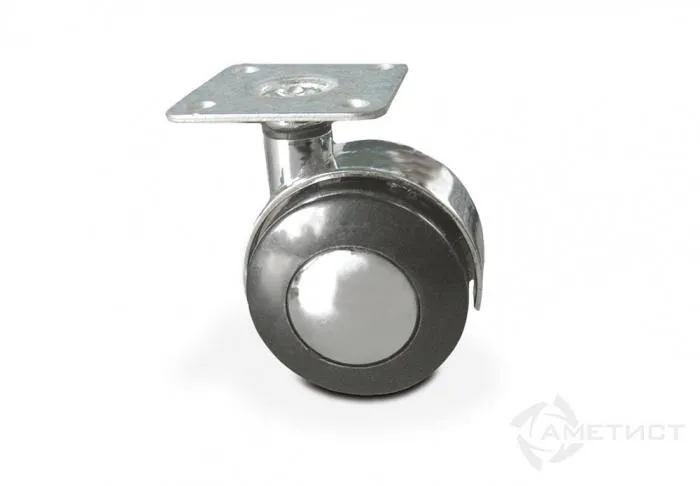 Опора колесная Д=51мм, без тормоза, на площадке, черная JET