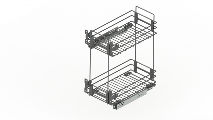 Корзина 300 боков. крепл. 2-х ярусн. напр. Hettich Актро с дов. черный