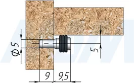 Полкодержатель для стеклянных полок, никель OR Италия