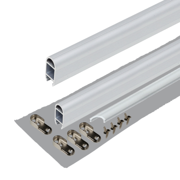 Штанга с подсветкой алюминевая матовая для светодиодной ленты 3015AL + рассейиватель (комплект) 