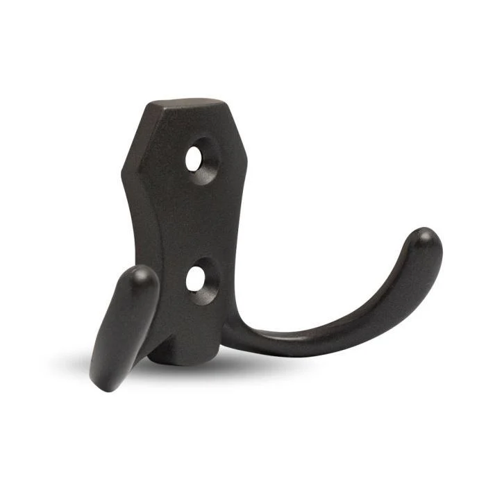 585GF Крючок мебельный двухрожковый, графит JET