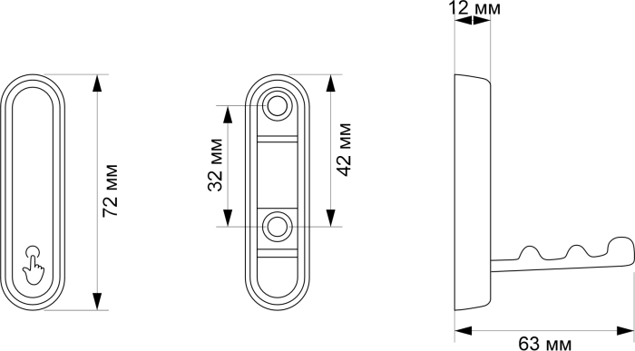 261Z.GFWS Крючок мебельный однорожновый, графит JET