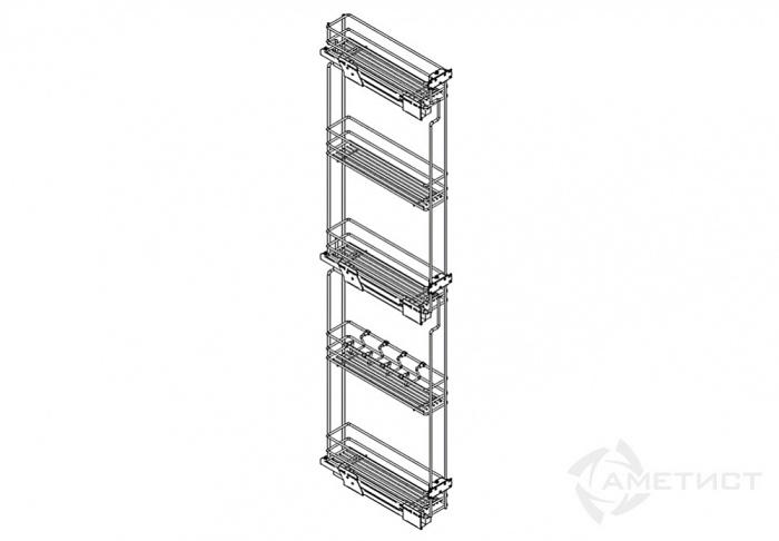 Колонна выдвижная 150мм левая бок креп, полное выдв, с довод VIBO