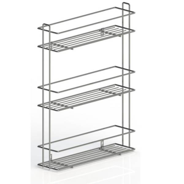 Полка фасадная для специй 3х-ярусная хром 