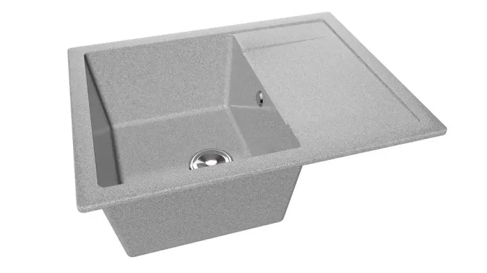 Мойка 640*505 квадратная с крылом АЛЬТАИР Туманный агат глянец сифон в комплекте