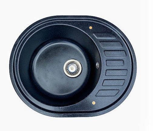 Мойка 615*500 овальная 03 Черный антрацит (Обсидиан)