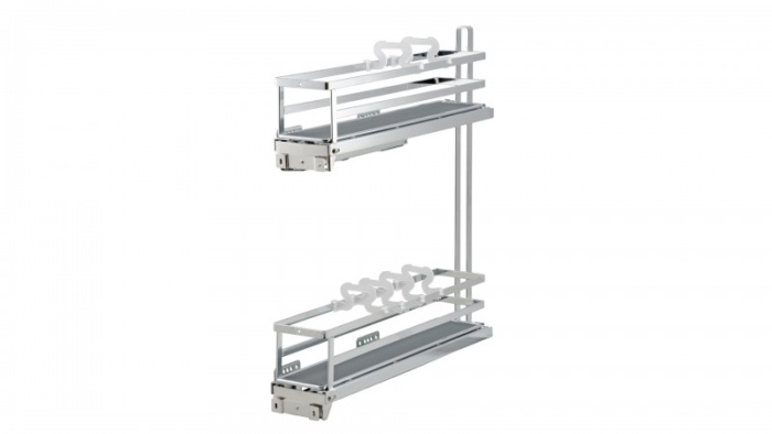 Корзина 150 боков. крепл. 2-х ярусн. напр. скр. монт. левая, хром FLORA PUSH BOYARD 