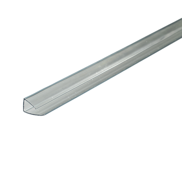 Профиль для подсветки прозрачный накладной для стеклянных полок  8мм, L-2000