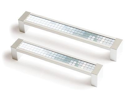 Ручка-скоба пластик С31 160мм, металлик/металлик+зеркало(уп.-150 шт.) 