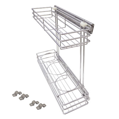 Корзина 200 боков. крепл. 2-х ярусн. напр полн выдв хром BOYARD