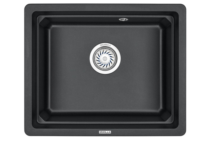 Мойка 550*450 Granula KS-5501iU кварц ЧЕРНЫЙ подстольный монтаж + дозатор и ролл-мат