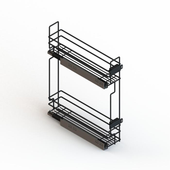 Корзина 150 боков. крепл. 2-х ярусн. напр GTV с дов. правая, черная