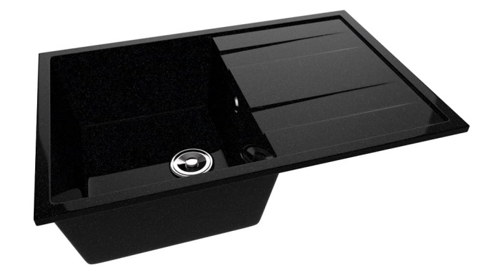 Мойка 760*510 прямоугольная с крылом КАНОПУС Звездн ночь гл сифон