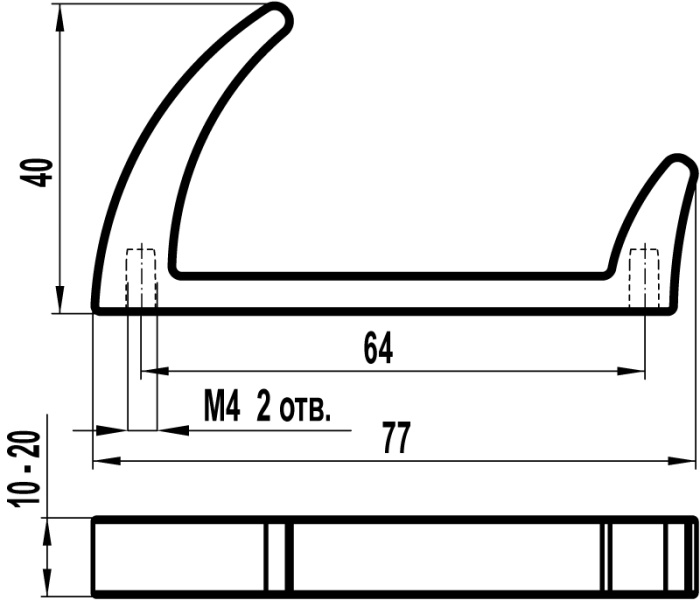 Крючок однорожковый РК026.010.020 Мокко Валмакс