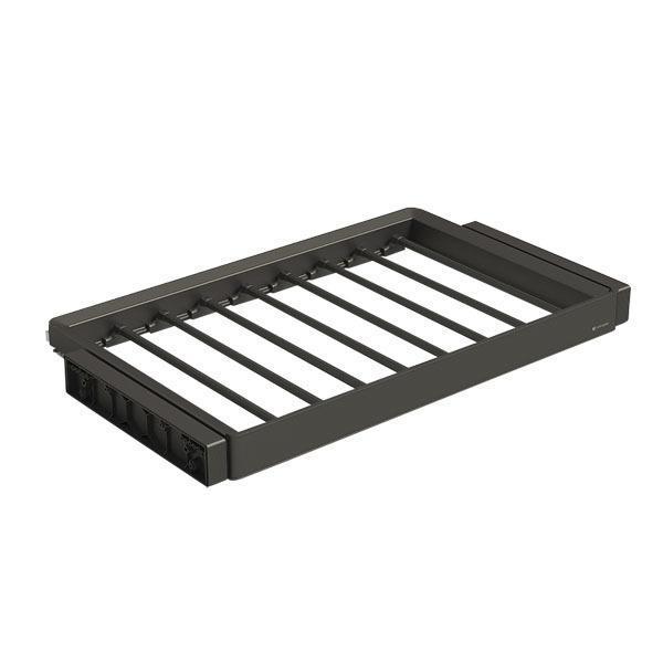 Вешалка для брюк в базу 900 серая кожа, полн выдв. c довод., clip-on MONIKA Unihopper