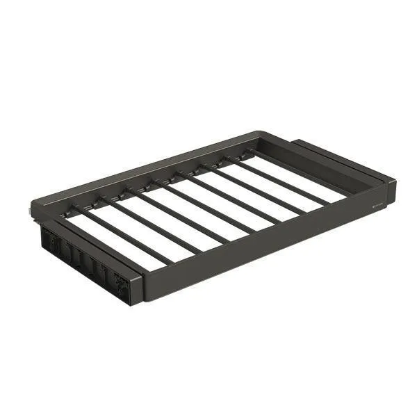 Вешалка для брюк в базу 900 серая кожа, полн выдв. c довод., clip-on MONIKA Unihopper