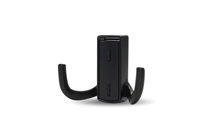 397BL Крючок мебельный двухрожковый, черный JET