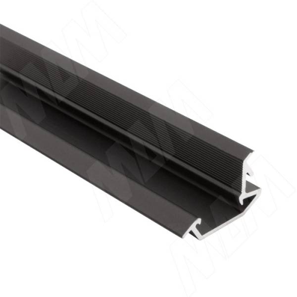 Профиль угловой для выпуклого рассеивателя наклонный FM4, черный 26х13мм, L-3000 