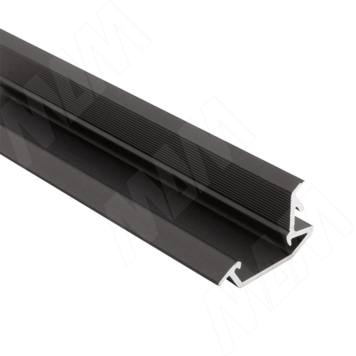 Профиль угловой для выпуклого рассеивателя наклонный FM4, черный 26х13мм, L-3000 