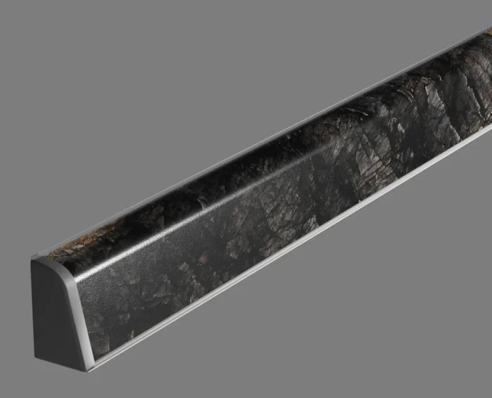 8113/Блэк Кварцит Плинтус TwinC 4,2м SLOTEX