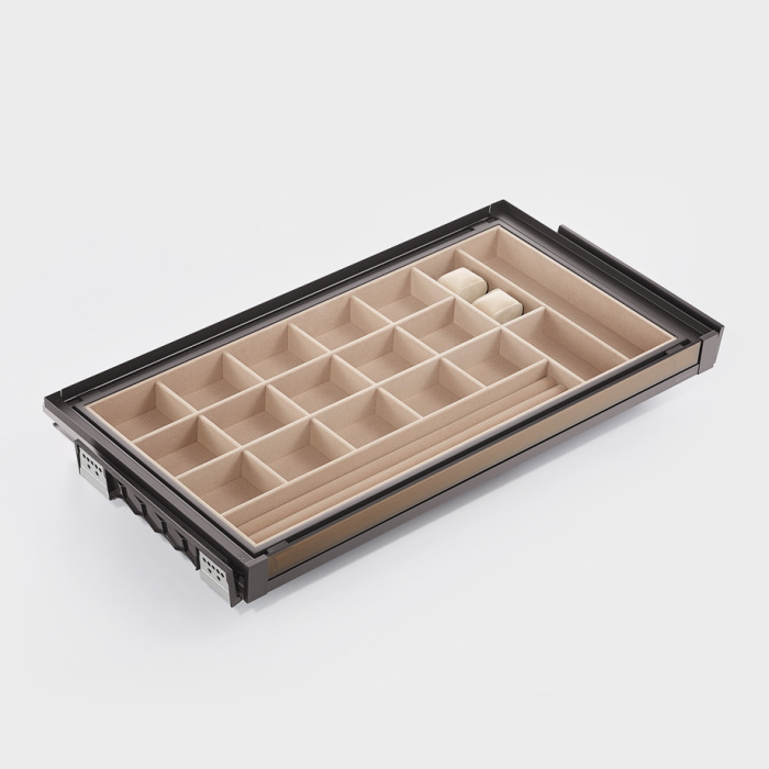 Полка для аксессуаров в базу 900 со стекл панелью. полн. выдв.с довод. NAKA, Unihopper