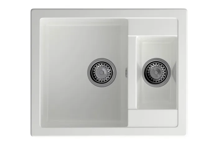 Мойка 610*500 двухчашевая Гранфест QUADRO белый 610К