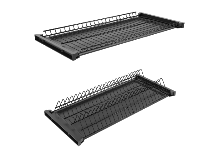 Посудосушитель 2-ур. база 450 мм, черный 2 поддона