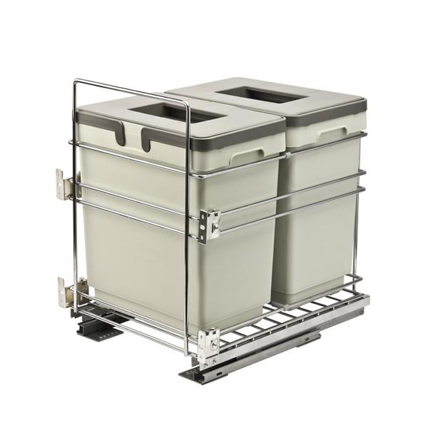 Ведро для мусора 400 мм 15+15л  с крепл к фасаду, с довод. Unihopper