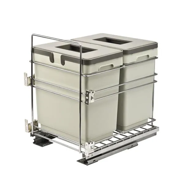 Ведро для мусора 400 мм 15+15л  с крепл к фасаду, с довод. Unihopper