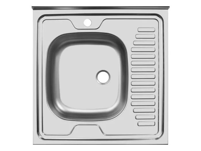 Мойка 600*600*130*0,4мм накладная левая Владикс (20)