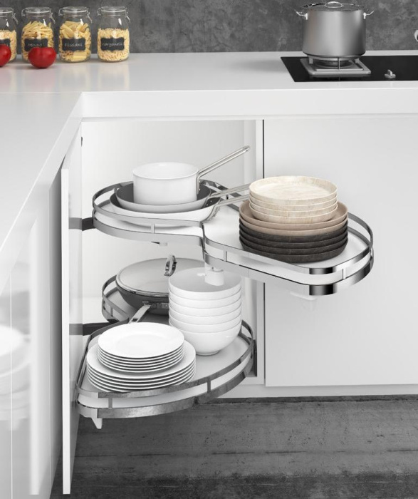 Волшебный уголок 450мм лепестки 2-ур левый с довод, хром Eclipse JET