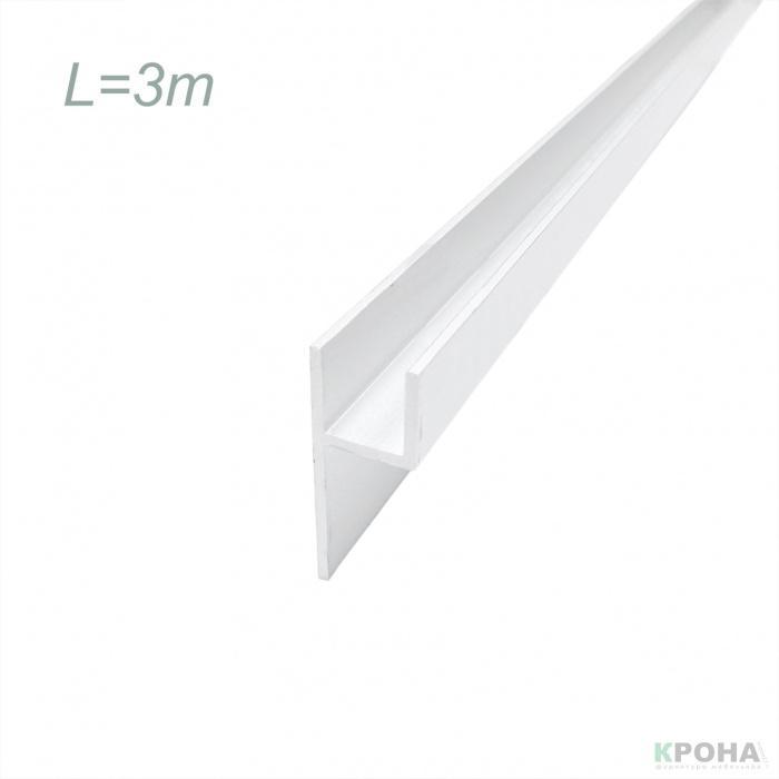 Плинтус-Планка Белая(алюминий) 3 метра